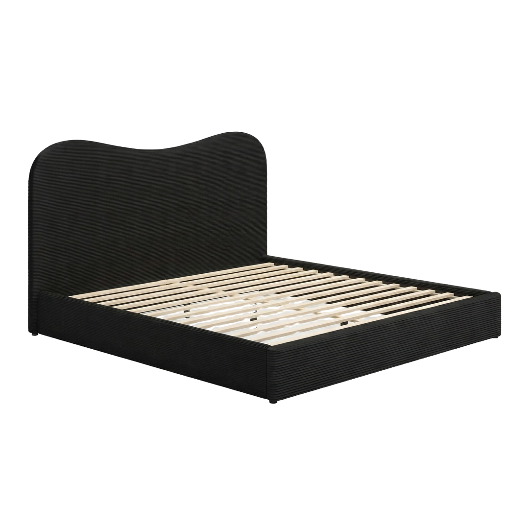 Velvet Luxe King Bed – Modern Black Statement | King Bed Frame | Trufairs