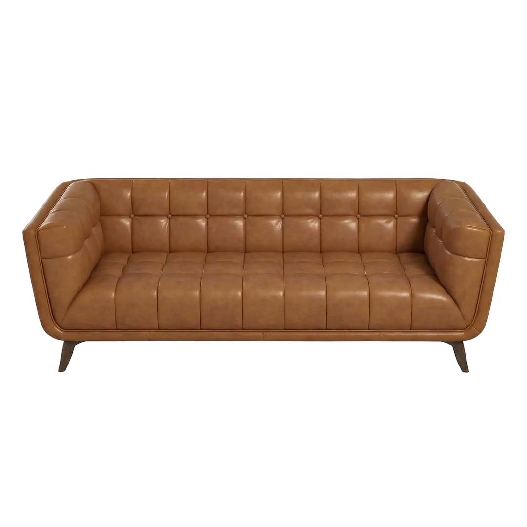 Addison Leather Sofa (84" Cognac)