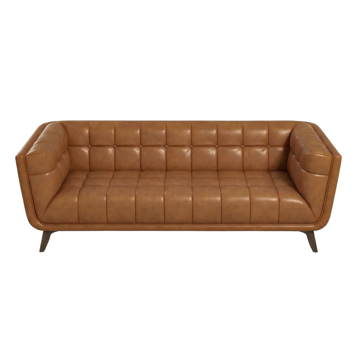Addison Leather Sofa (84" Cognac)