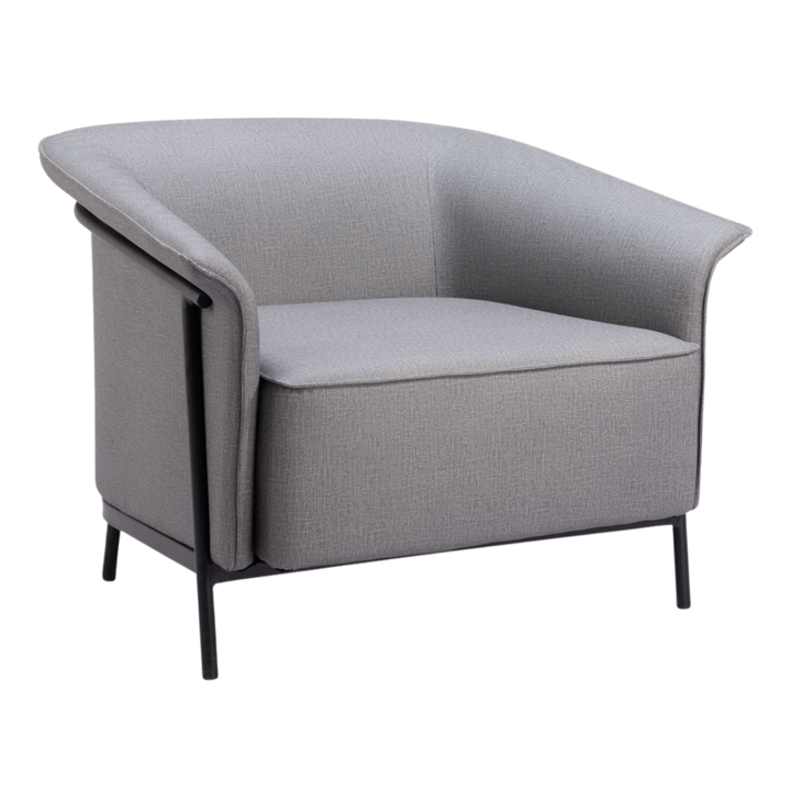 Slate Gray Performance Fabric Accent Chair – Painted Steel Frame | Modern Seating | Trufairs