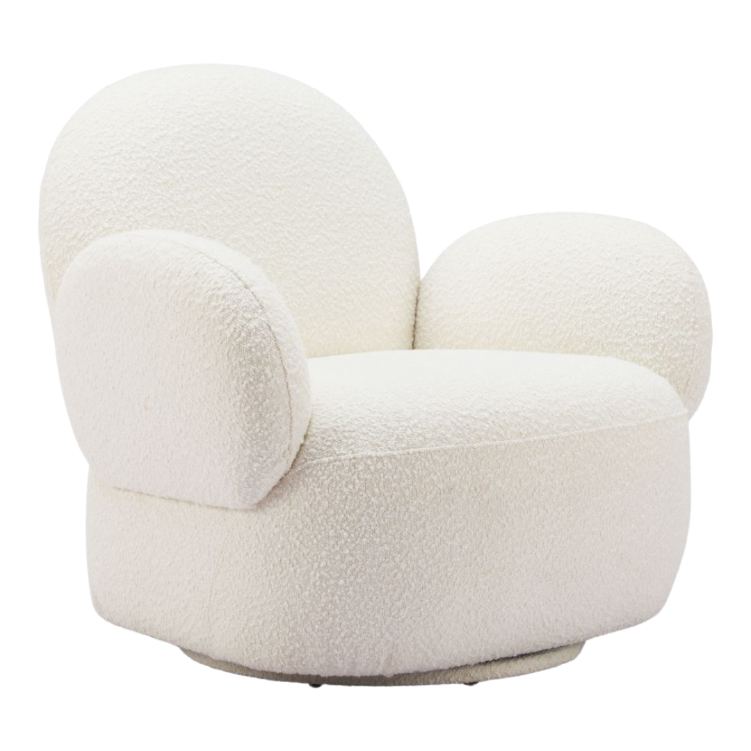 Pilka White Swivel Chair – Stylish Function & Comfort | Accent Chair | Trufairs