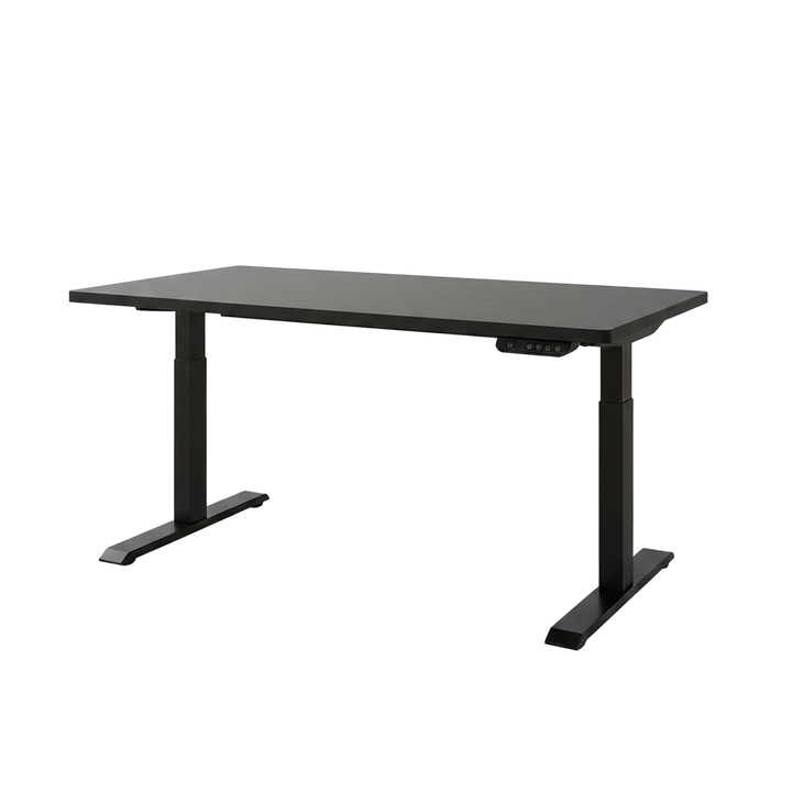 Black on Black 52" Bamboo Dual Motor Electric Office Adjustable Computer Desk