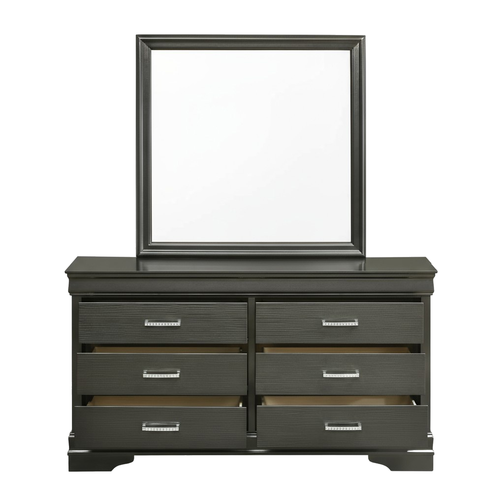 Modern 6-Drawer Gray Dresser – Contemporary Storage Chest | Trufairs