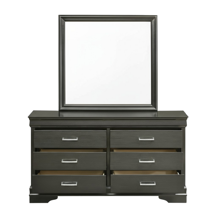 Modern 6-Drawer Gray Dresser – Contemporary Storage Chest | Trufairs