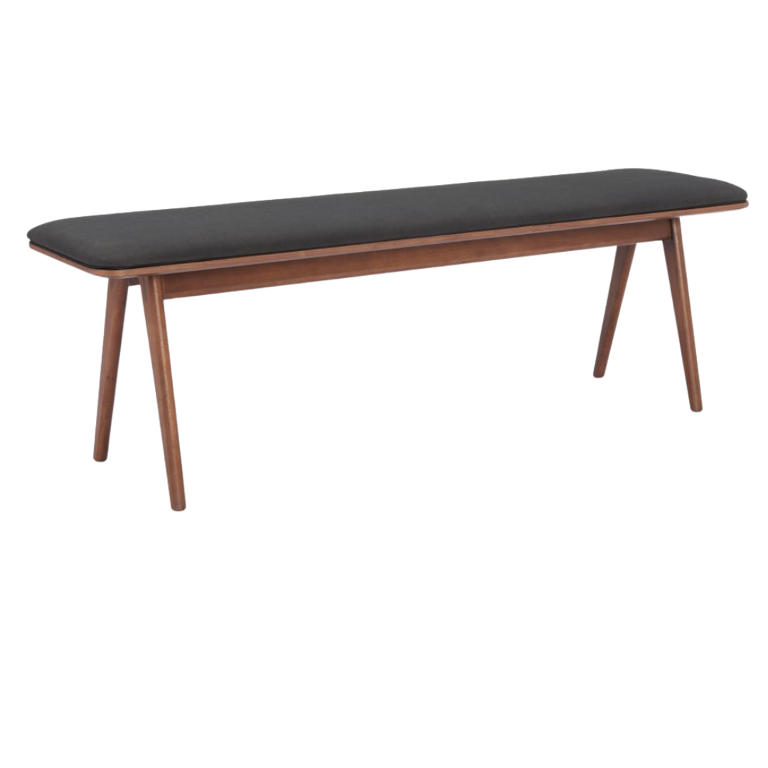 Modern Utility Bench – Black Comfort & Walnut Finish | Designer Bench | Trufairs