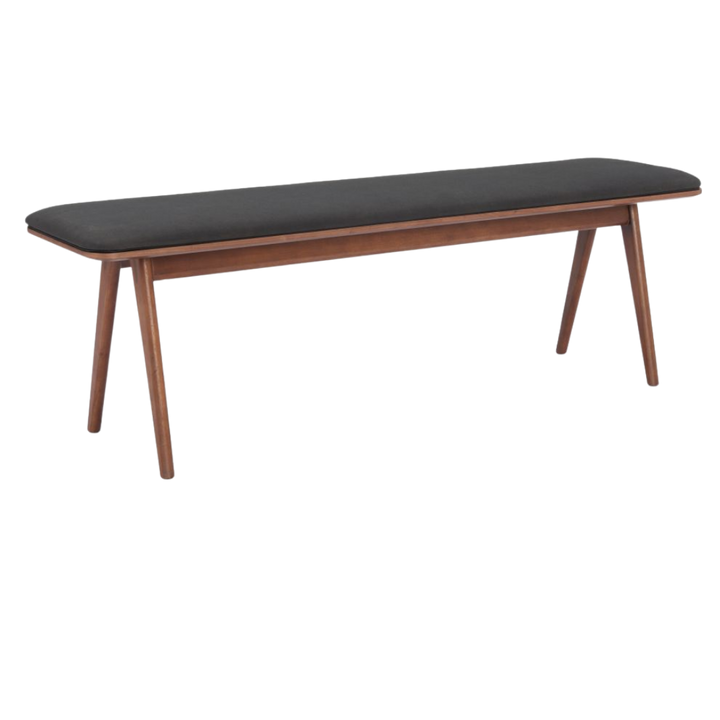 Modern Utility Bench – Black Comfort & Walnut Finish | Designer Bench | Trufairs