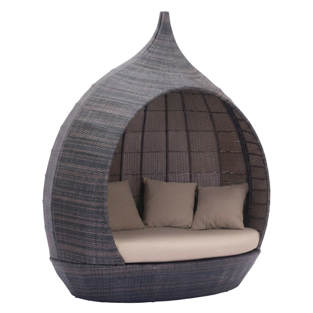 Martinique Beach Daybed Brown Beige – Luxurious Weather-Resistant Outdoor Lounger | Daybed | Trufairs