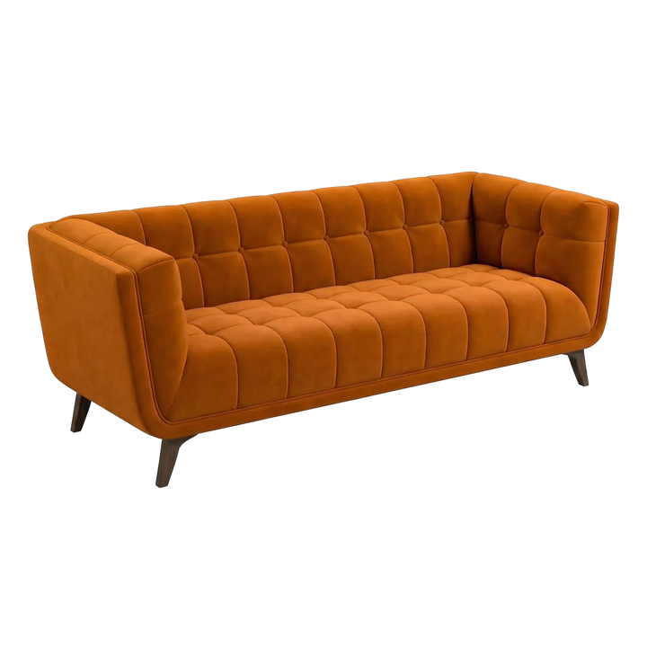 Addison Large Burnt-Orange Velvet Sofa