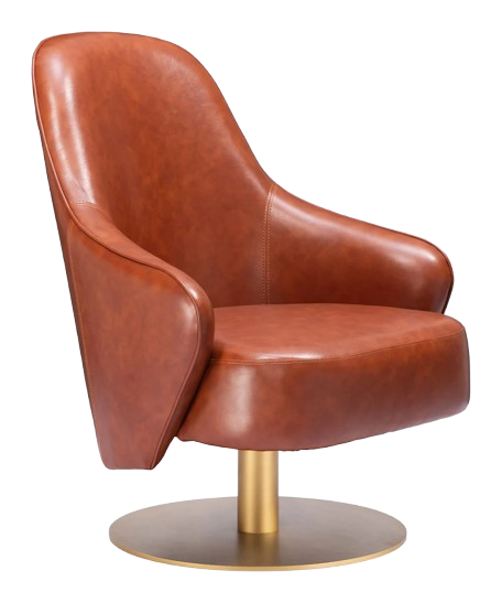 Withby Accent Chair Brown – Modern Faux Leather & Steel Comfort | Accent Seating | Trufairs