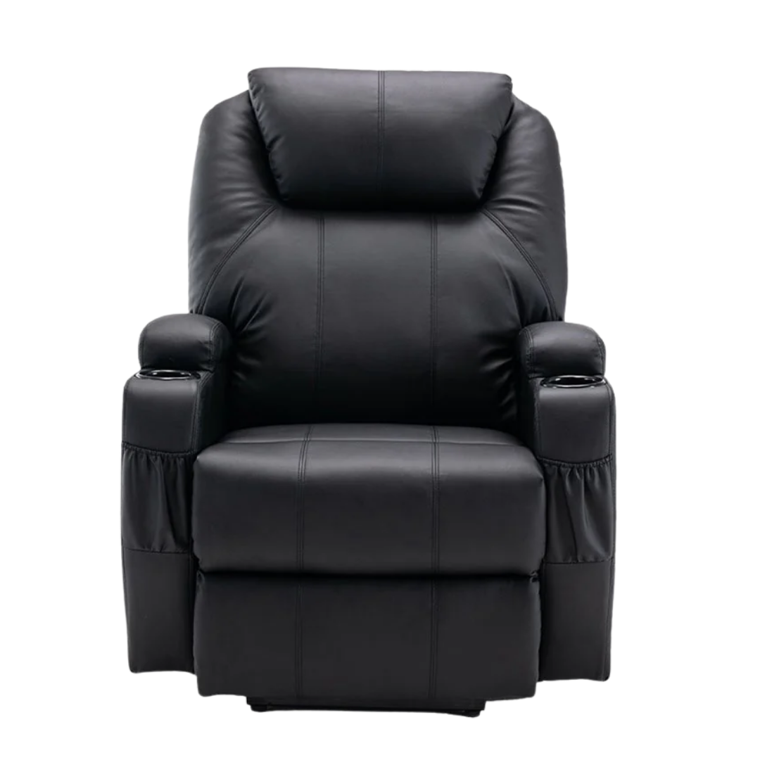 33" Black Power Heated Massage Lift Assist Recliner