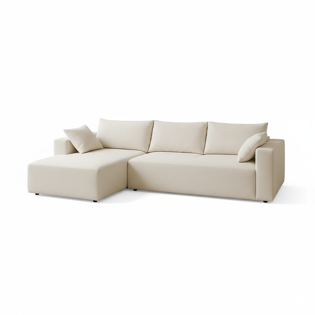 109″ Modular Sectional Sofa – Cream L-Shape Modern Sofa | Trufairs