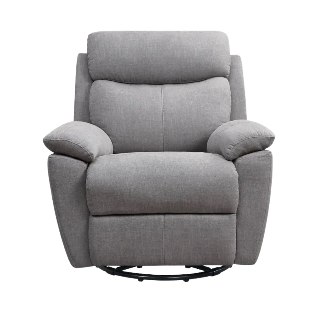 35" Light Gray Fabric Power Recliner With USB