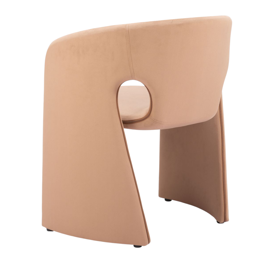 Tan Upholstered Dining Chair – Durable Vinyl & Steel Frame | Dining Room Seating | Trufairs