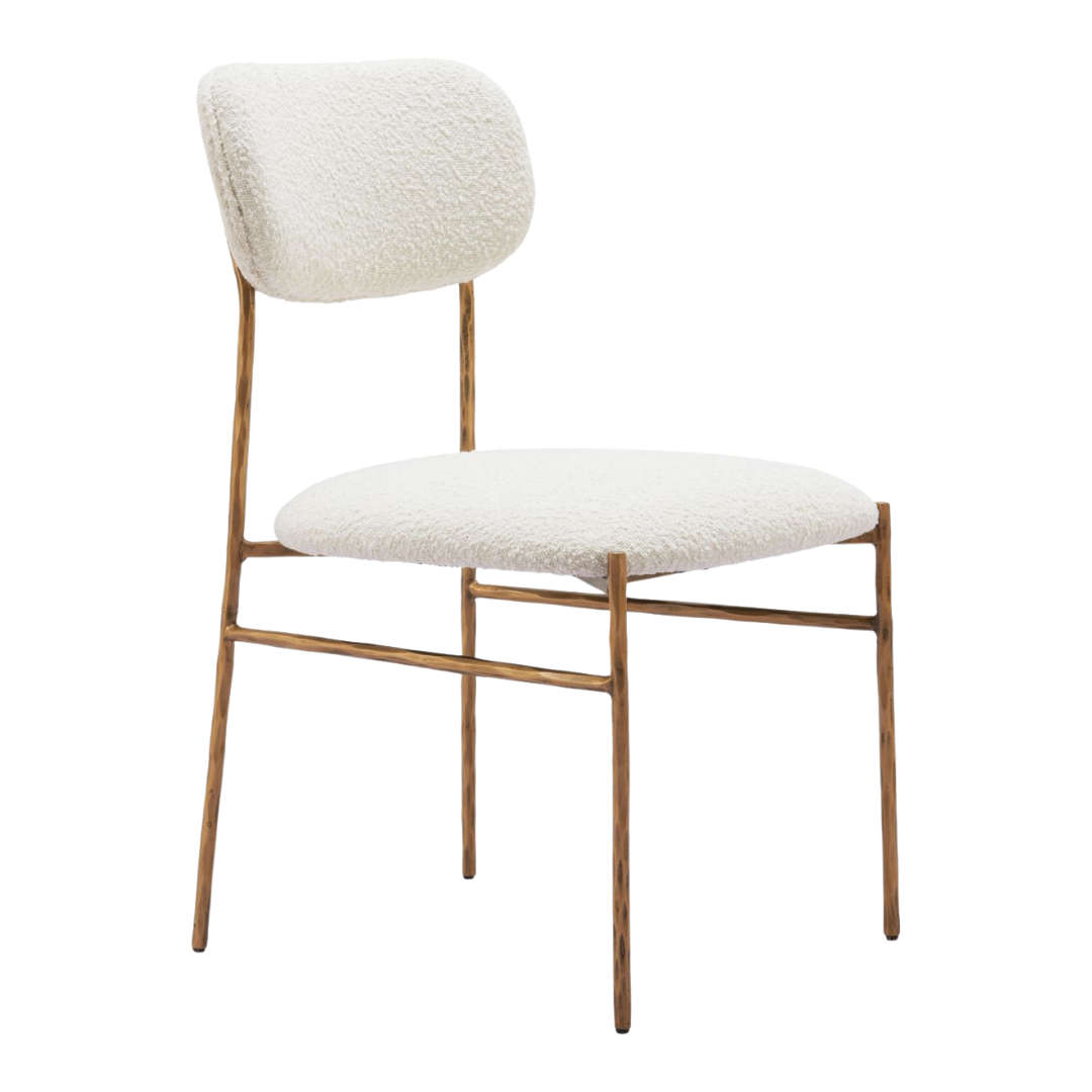 Sydhavnen Cream & Gold Dining Chair – Luxe Elegance & Comfort | Dining Chair | Trufairs