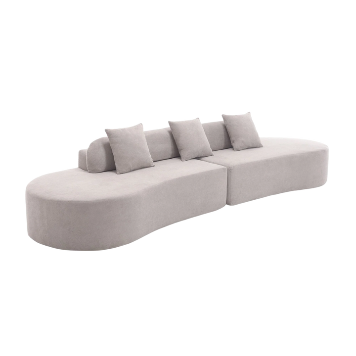 Modern Curved Combination Sofa in Terrycloth Fabric — No Assembly | Trufairs