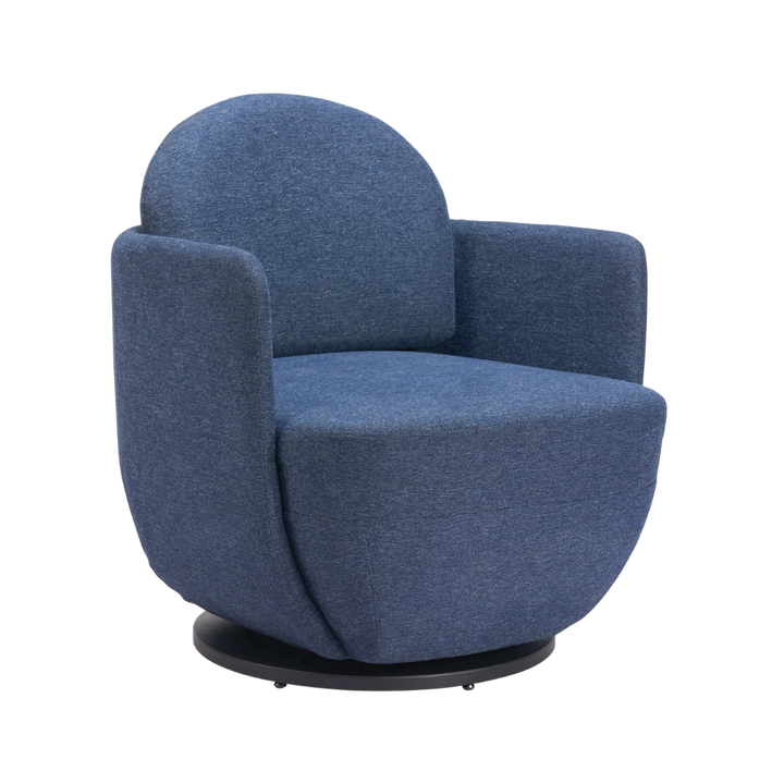 Bant Swivel Chair Blue – Modern Textured Fabric & Swivel Comfort | Contemporary Accent Chair | Trufairs