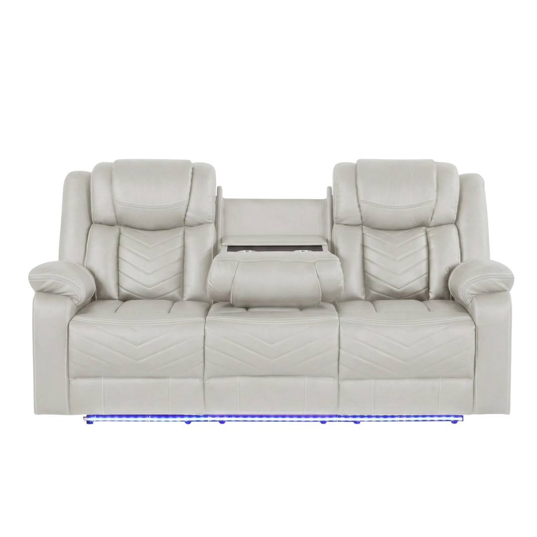Challenger LED Power Recliner Sofa with Cup Holders & USB Ports | Trufairs