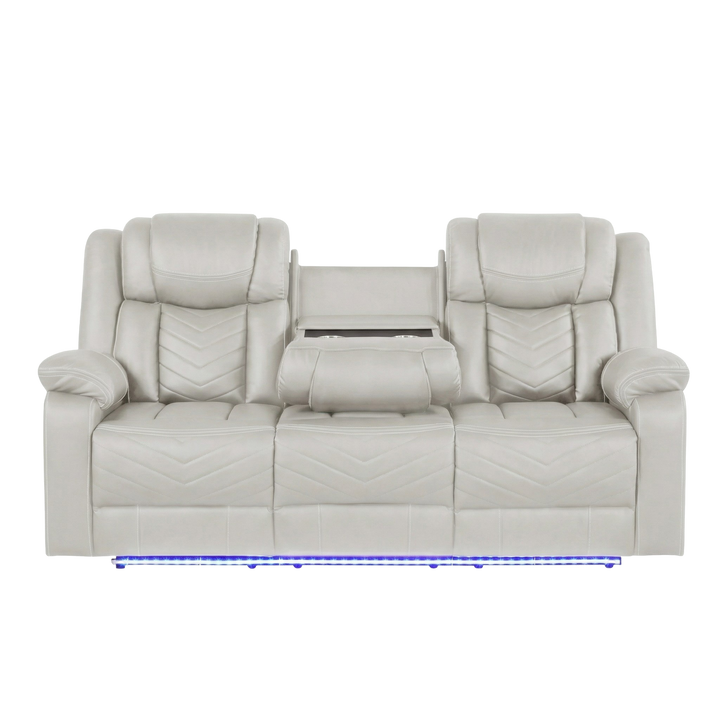 Challenger LED Power Recliner Sofa with Cup Holders & USB Ports | Trufairs