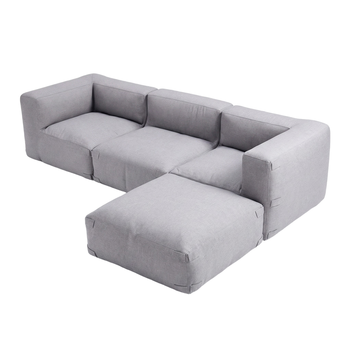 Modern Outdoor Ottoman – Plush Gray Versatility | Patio Accent Seating | Trufairs