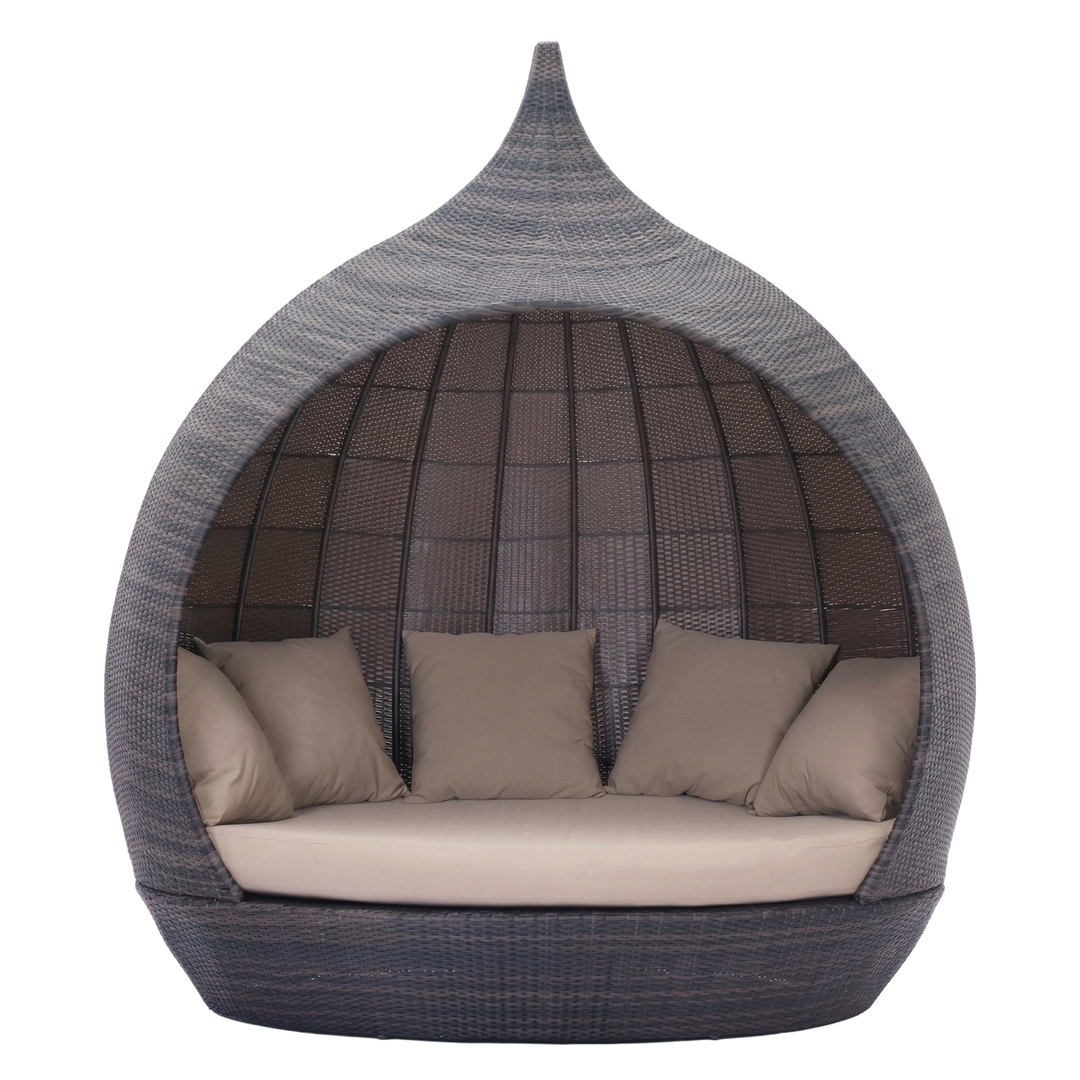 Martinique Beach Daybed Brown Beige – Luxurious Weather-Resistant Outdoor Lounger | Daybed | Trufairs