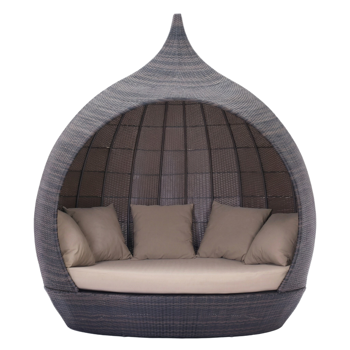 Martinique Beach Daybed Brown Beige – Luxurious Weather-Resistant Outdoor Lounger | Daybed | Trufairs