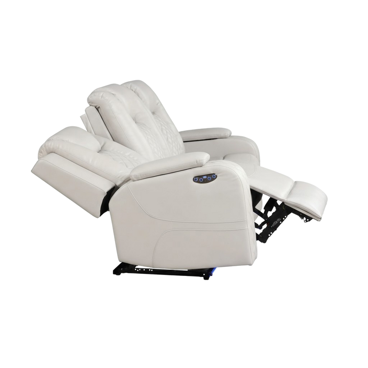 Benz LED Power Reclining Sofa – Faux Leather Electric Recliner with USB & LED | Trufairs