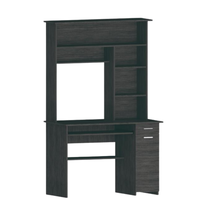 43" Gray Computer Desk With Hutch