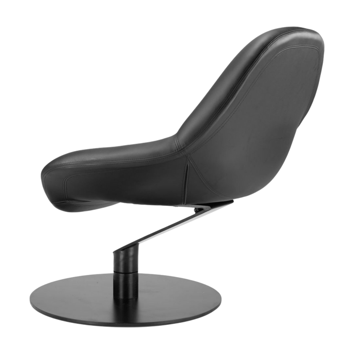 Modern Swivel Accent Chair – Black Polyurethane Upholstery & Steel Base | Living Room Seating | Trufairs