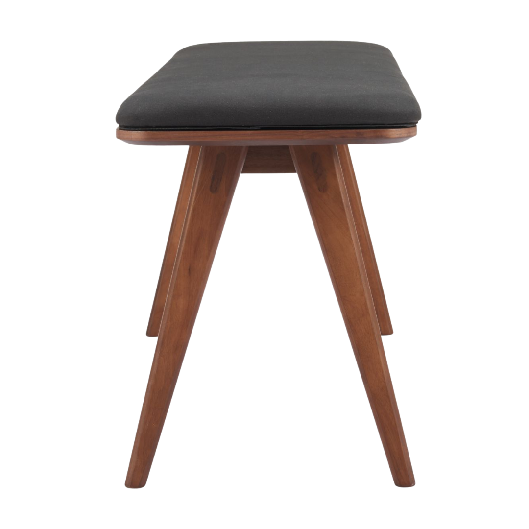 Modern Utility Bench – Black Comfort & Walnut Finish | Designer Bench | Trufairs
