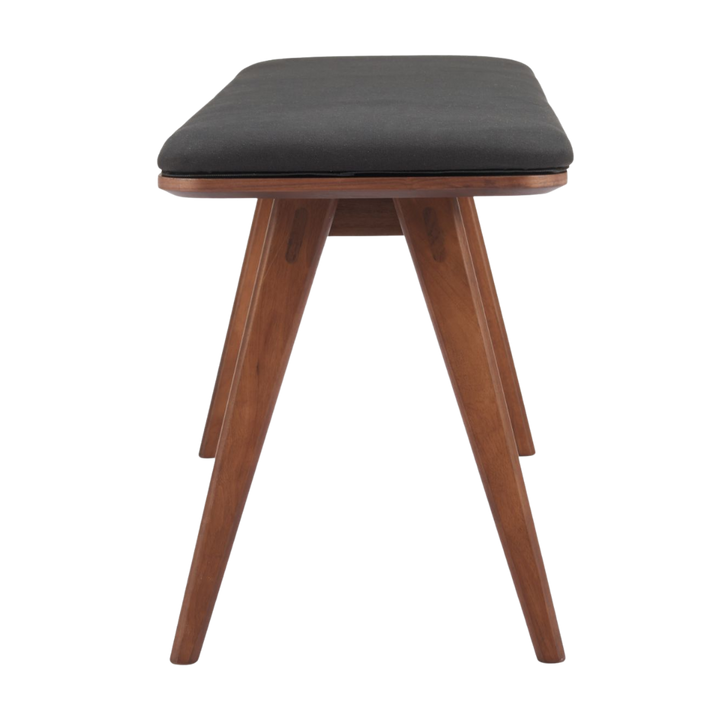 Modern Utility Bench – Black Comfort & Walnut Finish | Designer Bench | Trufairs