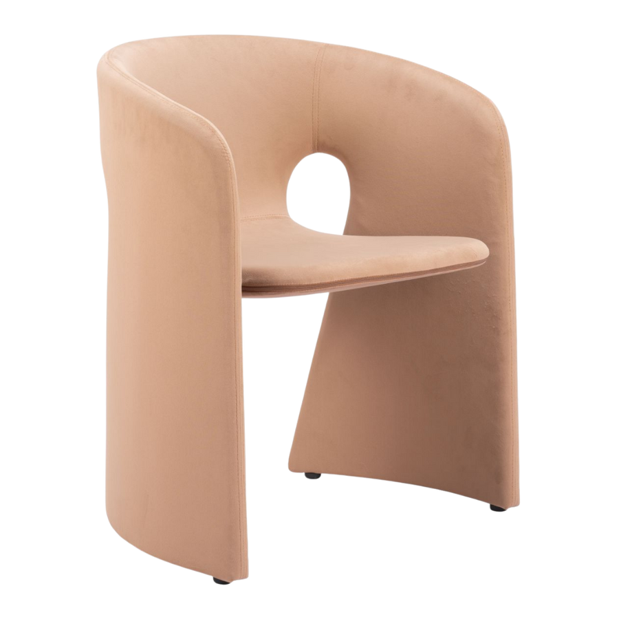 Tan Upholstered Dining Chair – Durable Vinyl & Steel Frame | Dining Room Seating | Trufairs