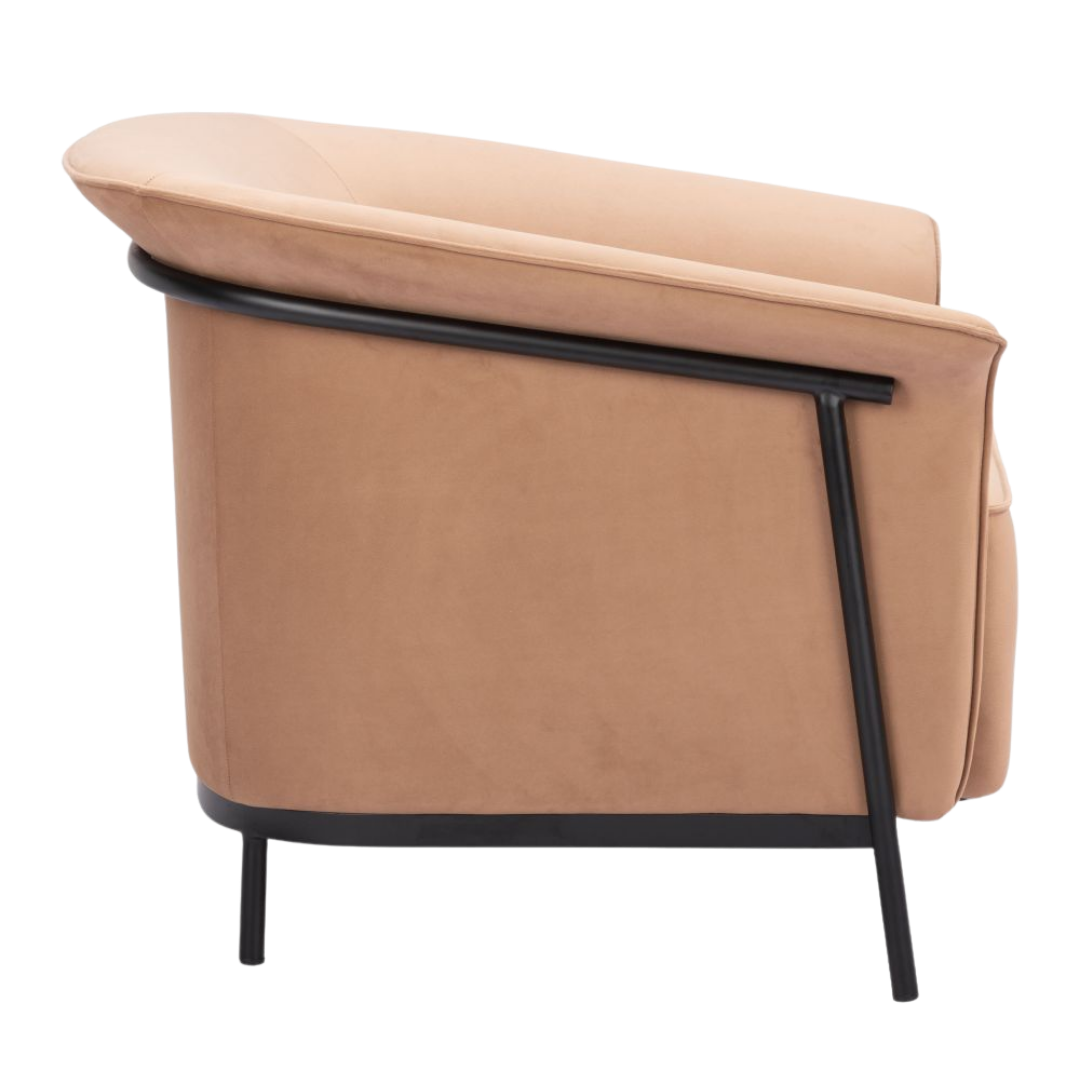 Tan Vinyl Accent Chair – Sturdy Steel Frame | Modern Living & Lounge Seating | Trufairs