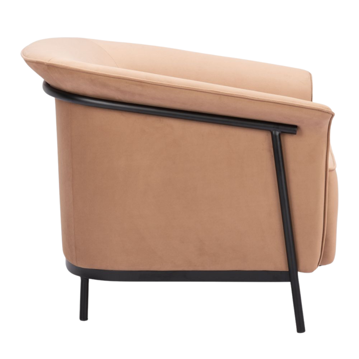 Tan Vinyl Accent Chair – Sturdy Steel Frame | Modern Living & Lounge Seating | Trufairs