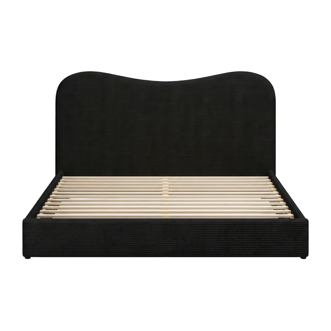Velvet Luxe King Bed – Modern Black Statement | King Bed Frame | Trufairs