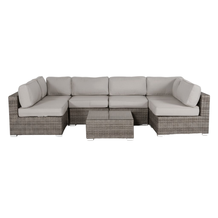 Fully Assembled Wicker Patio Sofa Set for 4 with Cushions – Premium Outdoor Seating Group with Weather-Resistant Construction and Plush Comfort for Patios, Gardens & Poolside Areas