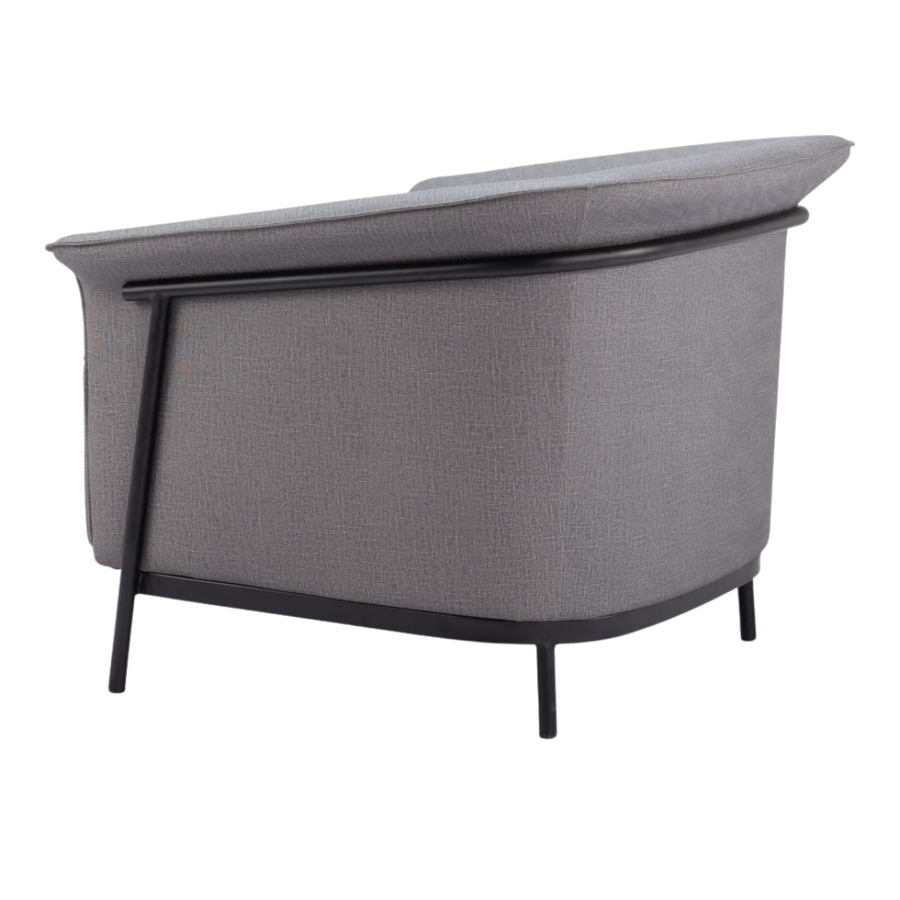 Slate Gray Performance Fabric Accent Chair – Painted Steel Frame | Modern Seating | Trufairs