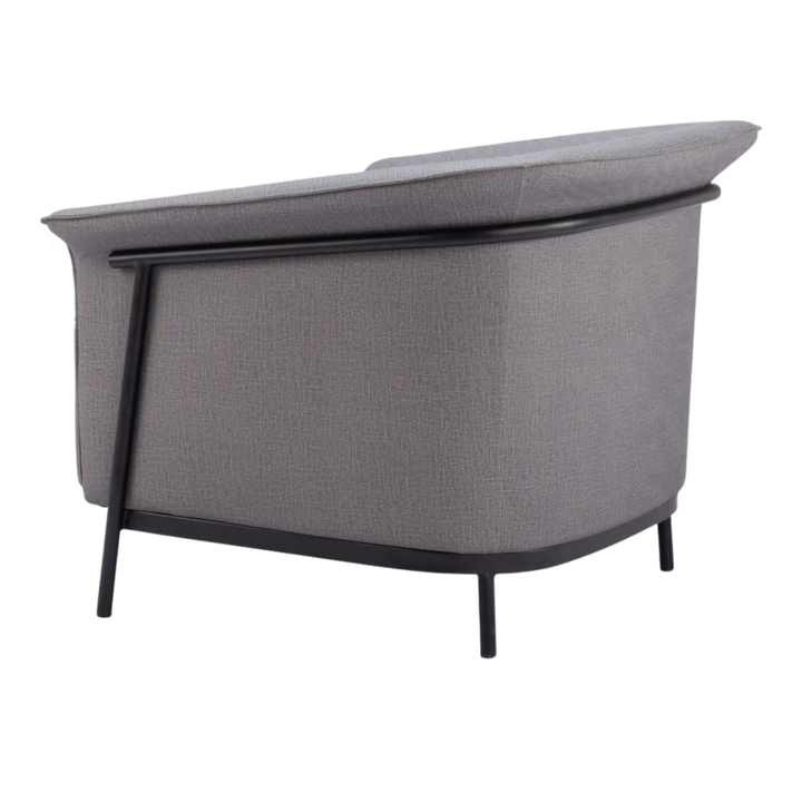 Slate Gray Performance Fabric Accent Chair – Painted Steel Frame | Modern Seating | Trufairs