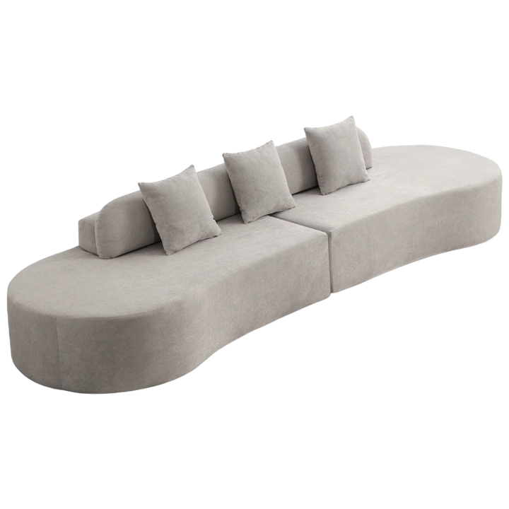 Modern Curved Combination Sofa in Terrycloth Fabric — No Assembly | Trufairs