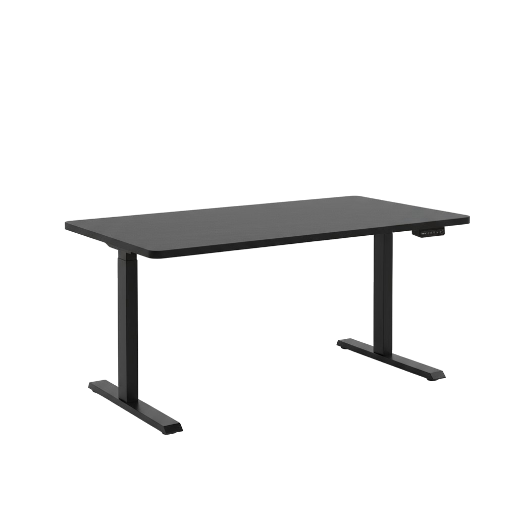 Black on Black 45" Bamboo Dual Motor Electric Office Adjustable Computer Desk