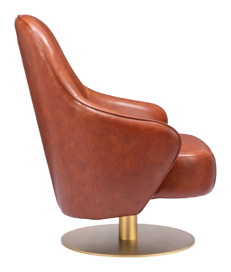 Withby Accent Chair Brown – Modern Faux Leather & Steel Comfort | Accent Seating | Trufairs