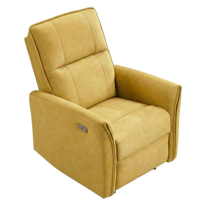 Asheville Dark Yellow Suede Recliner Chair