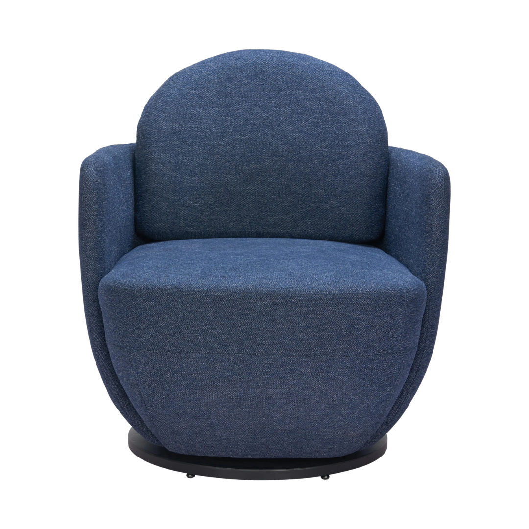 Bant Swivel Chair Blue – Modern Textured Fabric & Swivel Comfort | Contemporary Accent Chair | Trufairs