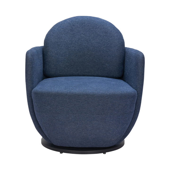 Bant Swivel Chair Blue – Modern Textured Fabric & Swivel Comfort | Contemporary Accent Chair | Trufairs