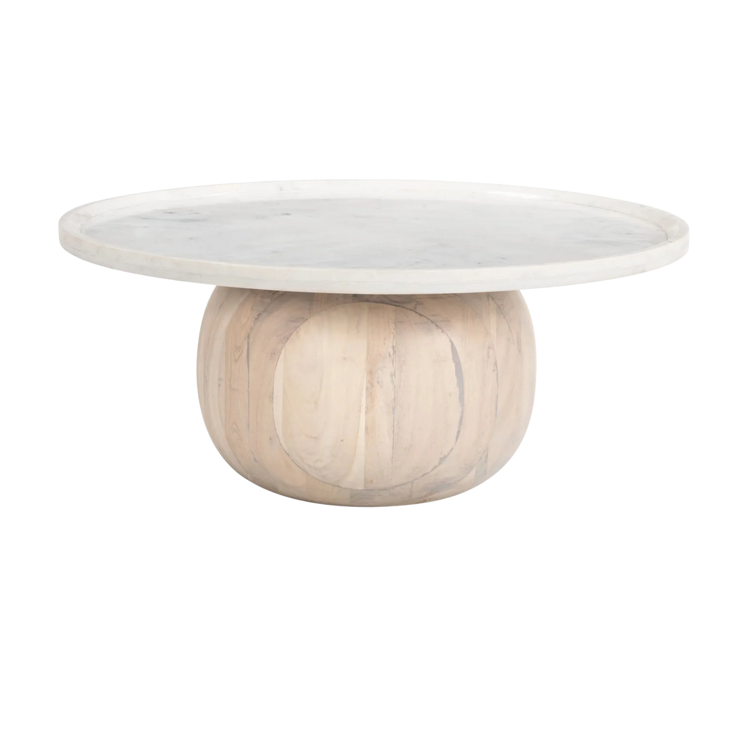 Savona Coffee Table White & Natural