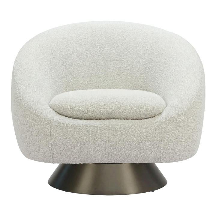 Contemporary Misty Gray Swivel Chair – Sculptural Comfort Accent | Modern Living Room Seating | Trufairs