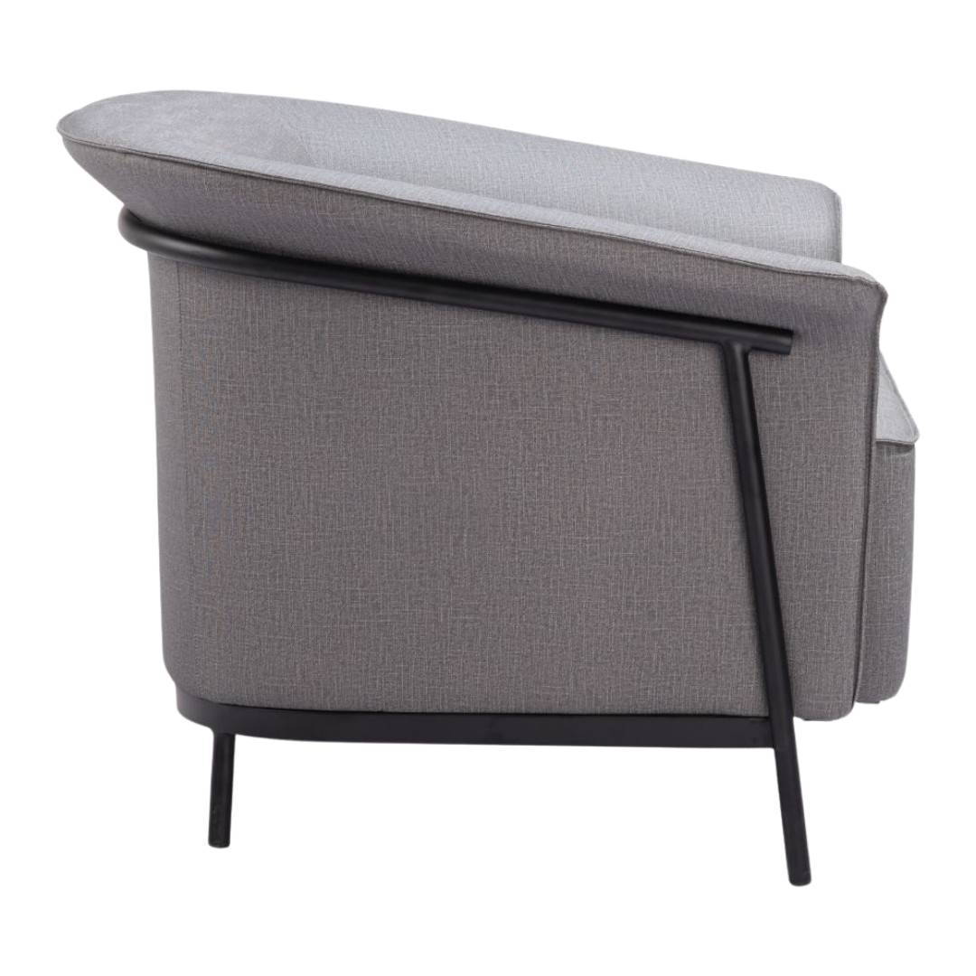 Slate Gray Performance Fabric Accent Chair – Painted Steel Frame | Modern Seating | Trufairs