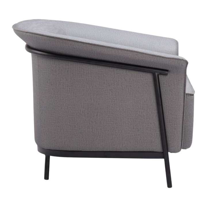 Slate Gray Performance Fabric Accent Chair – Painted Steel Frame | Modern Seating | Trufairs