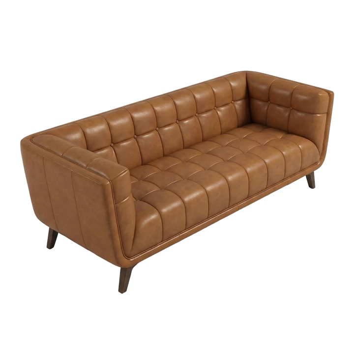 Addison Leather Sofa (84" Cognac)