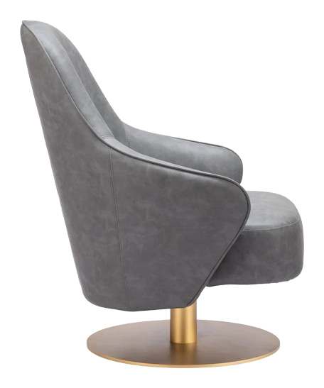 Withby Accent Chair Gray – Modern Faux Leather Lounge | Accent Seating | Trufairs