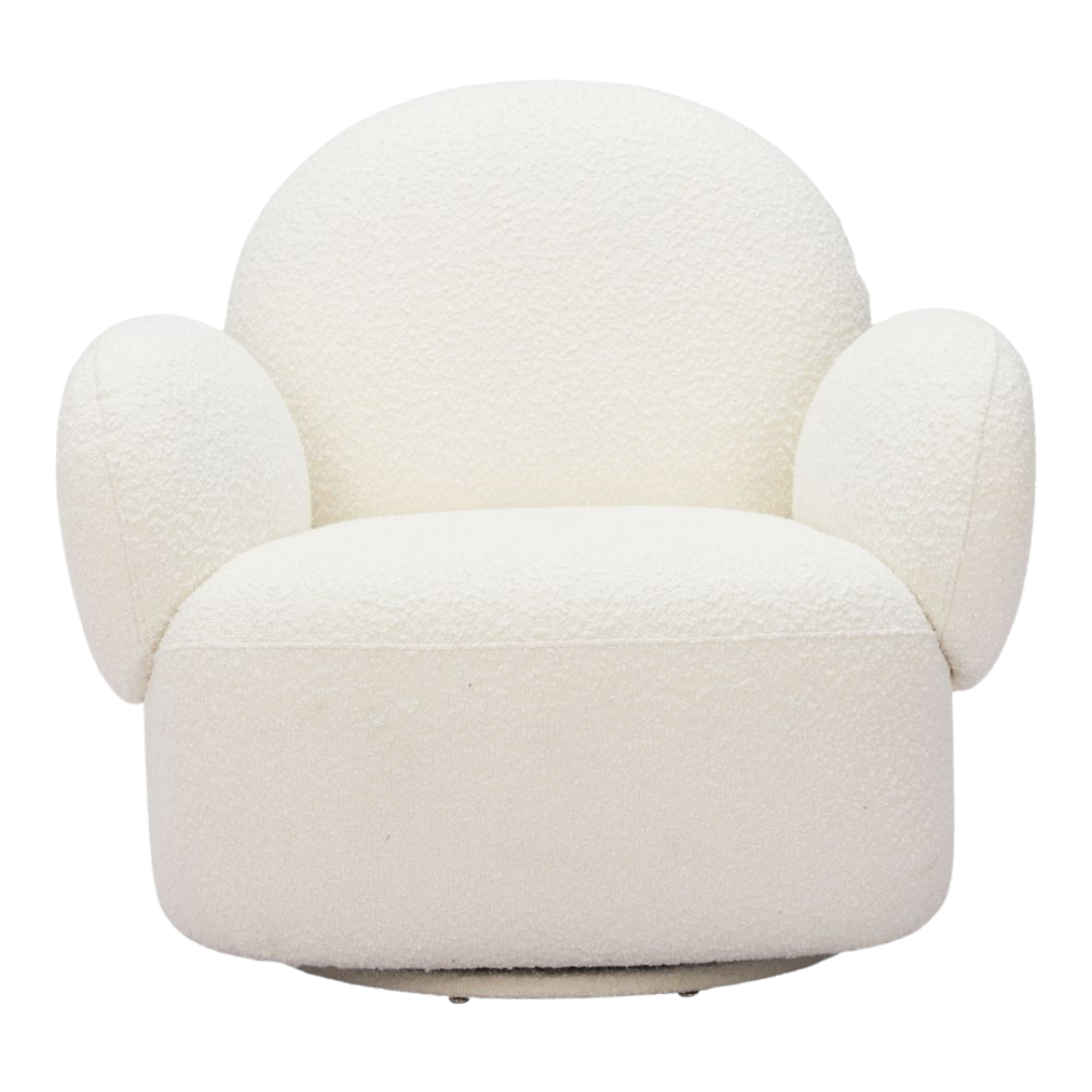 Pilka White Swivel Chair – Stylish Function & Comfort | Accent Chair | Trufairs